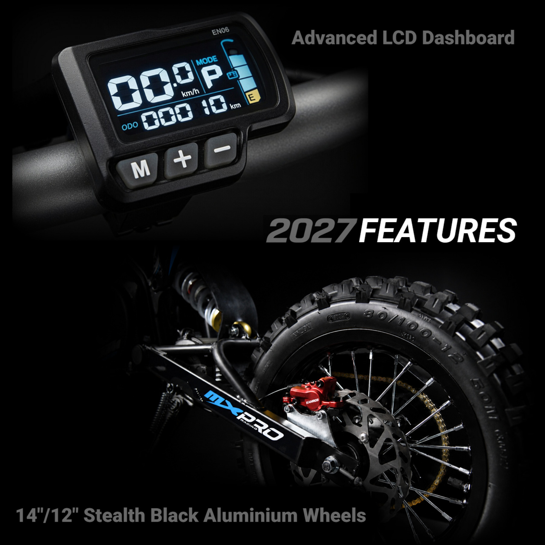 2027 XTM MXPRO 60V 2000W LITHIUM ELECTRIC DIRT BIKE BIG 14/12