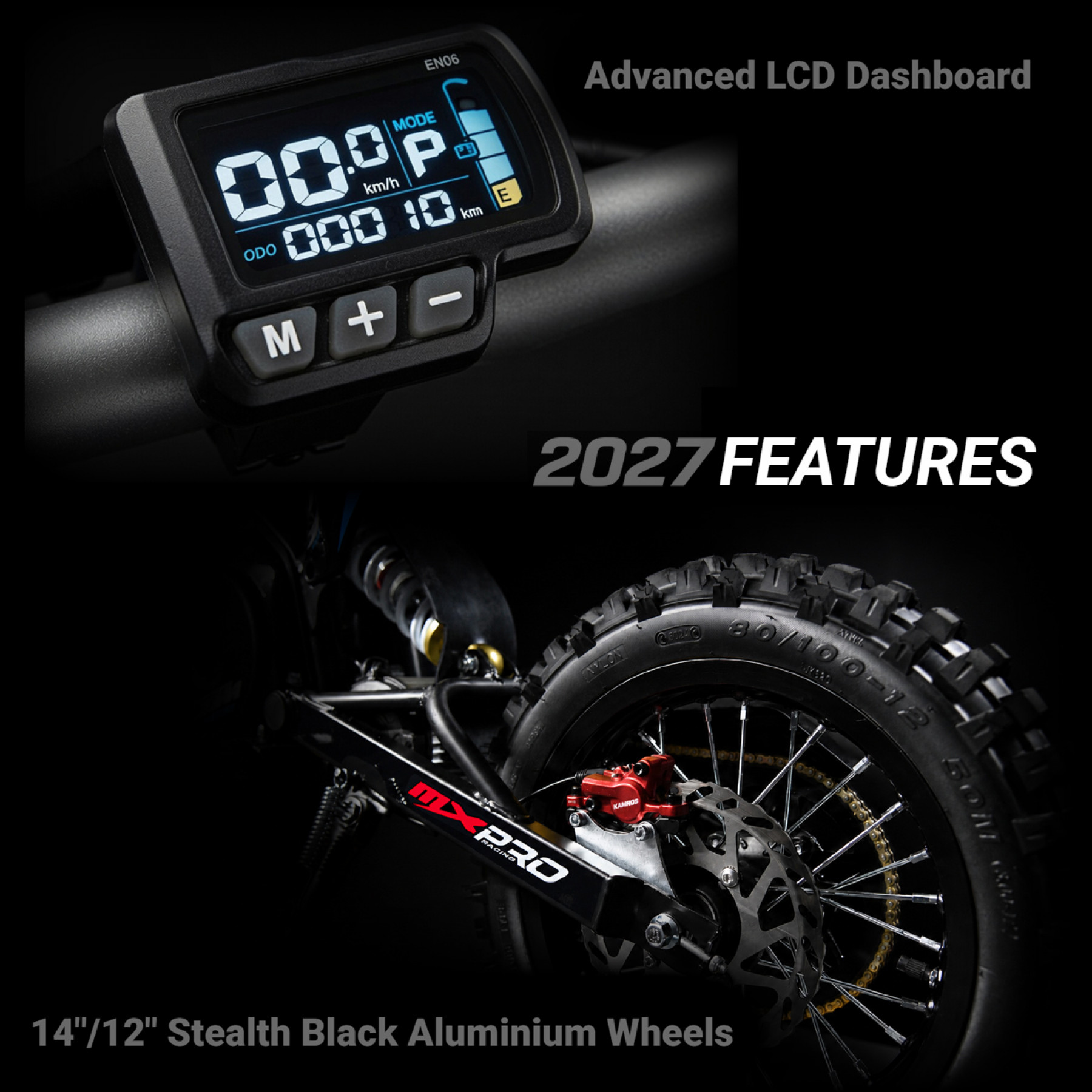 2027 XTM MXPRO 60V 2000W LITHIUM ELECTRIC DIRT BIKE BIG 14/12