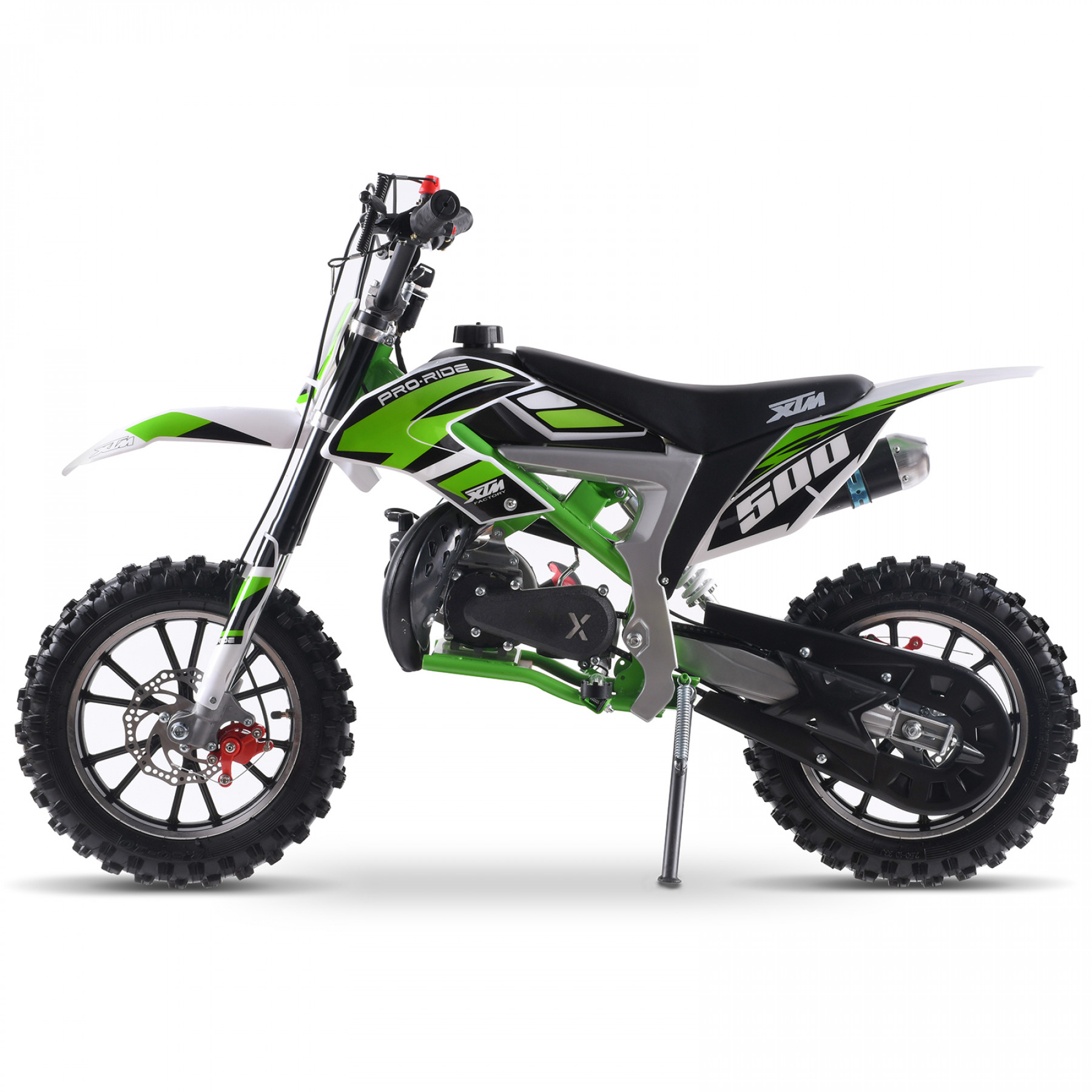 XTM PRO-RIDER 50cc DIRT BIKE COLOUR-CODED WHITE GREEN