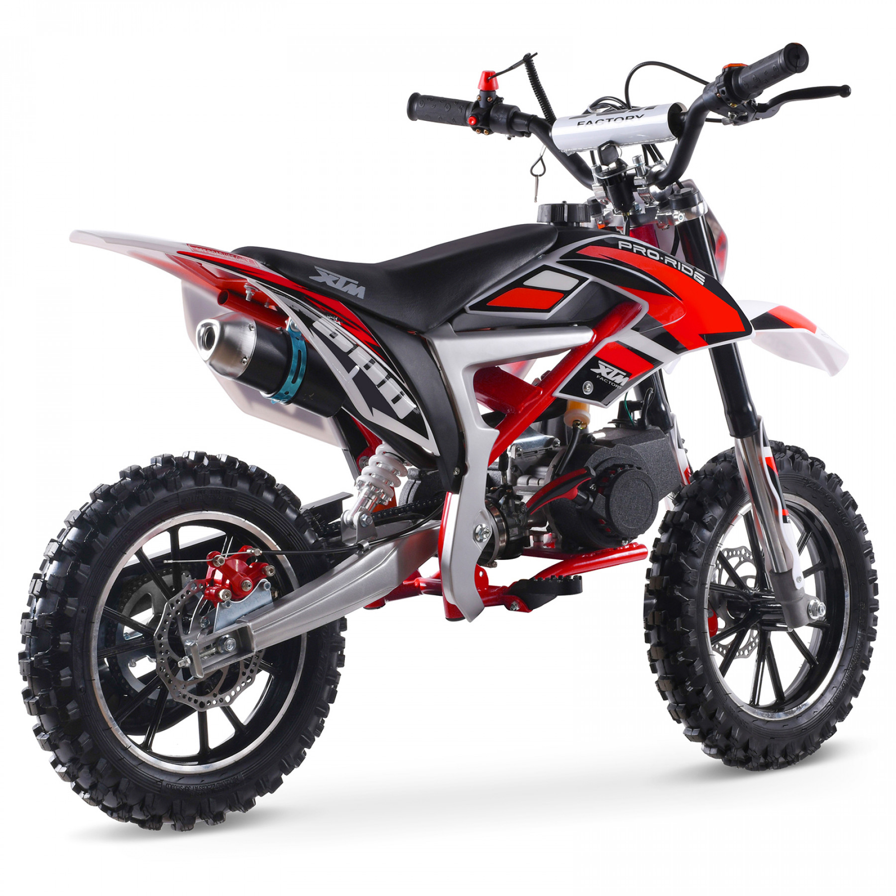 XTM PRO-RIDER 50cc DIRT BIKE COLOUR-CODED WHITE RED