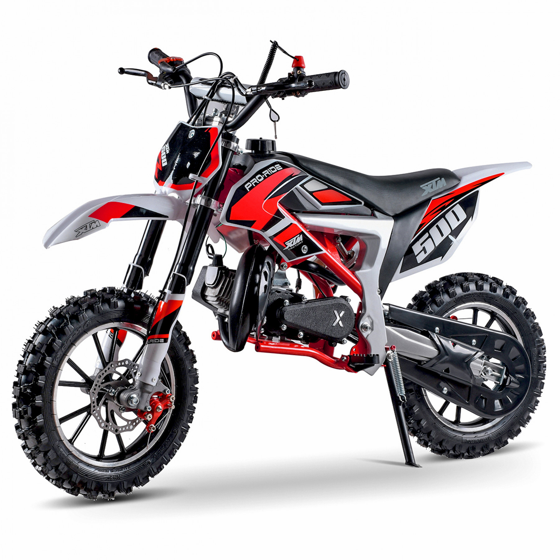 XTM PRO-RIDER 50cc DIRT BIKE COLOUR-CODED WHITE RED