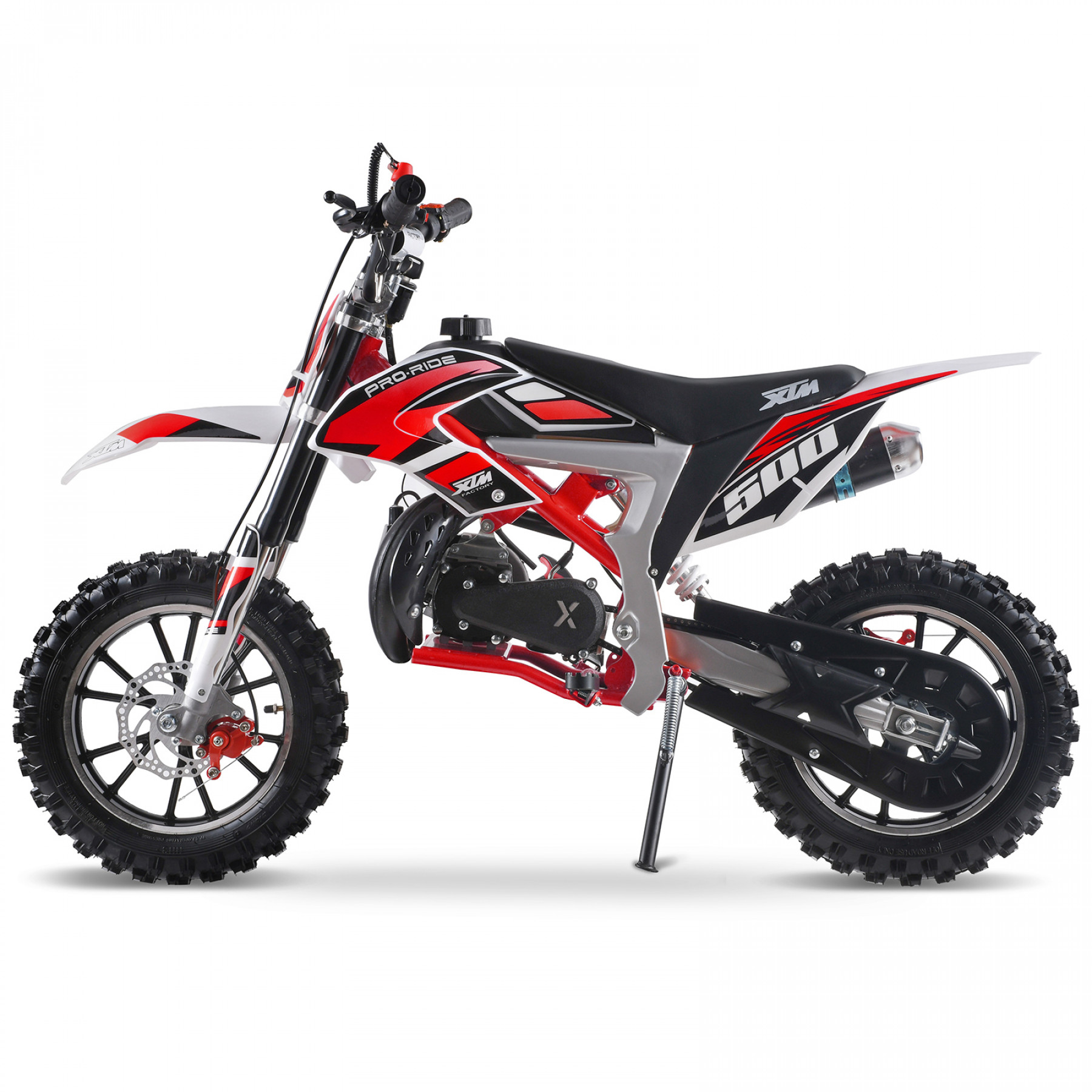 XTM PRO-RIDER 50cc DIRT BIKE COLOUR-CODED WHITE RED