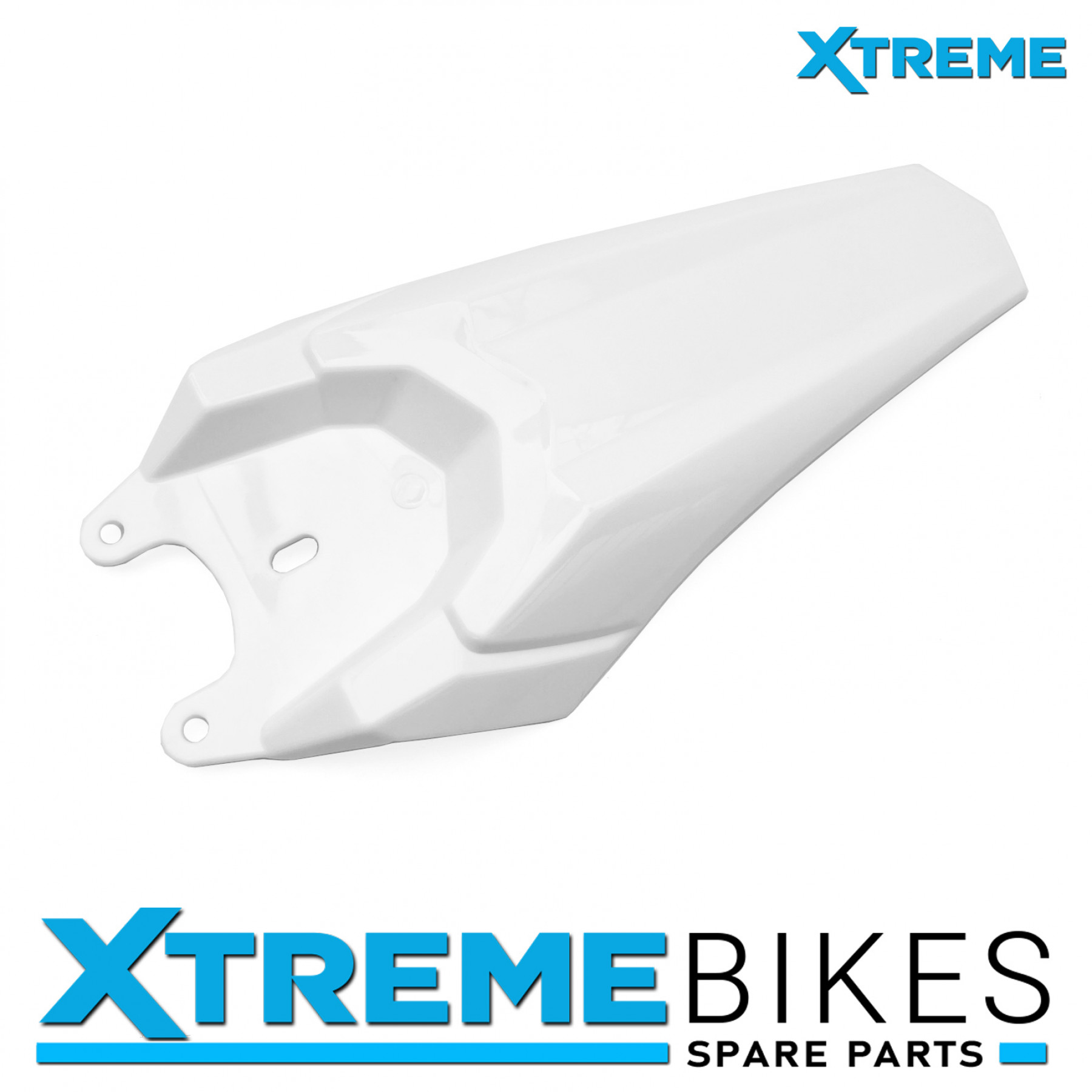 XTM CRX DIRT BIKE REPLACEMENT REAR MUDGUARD WHITE PLASTIC