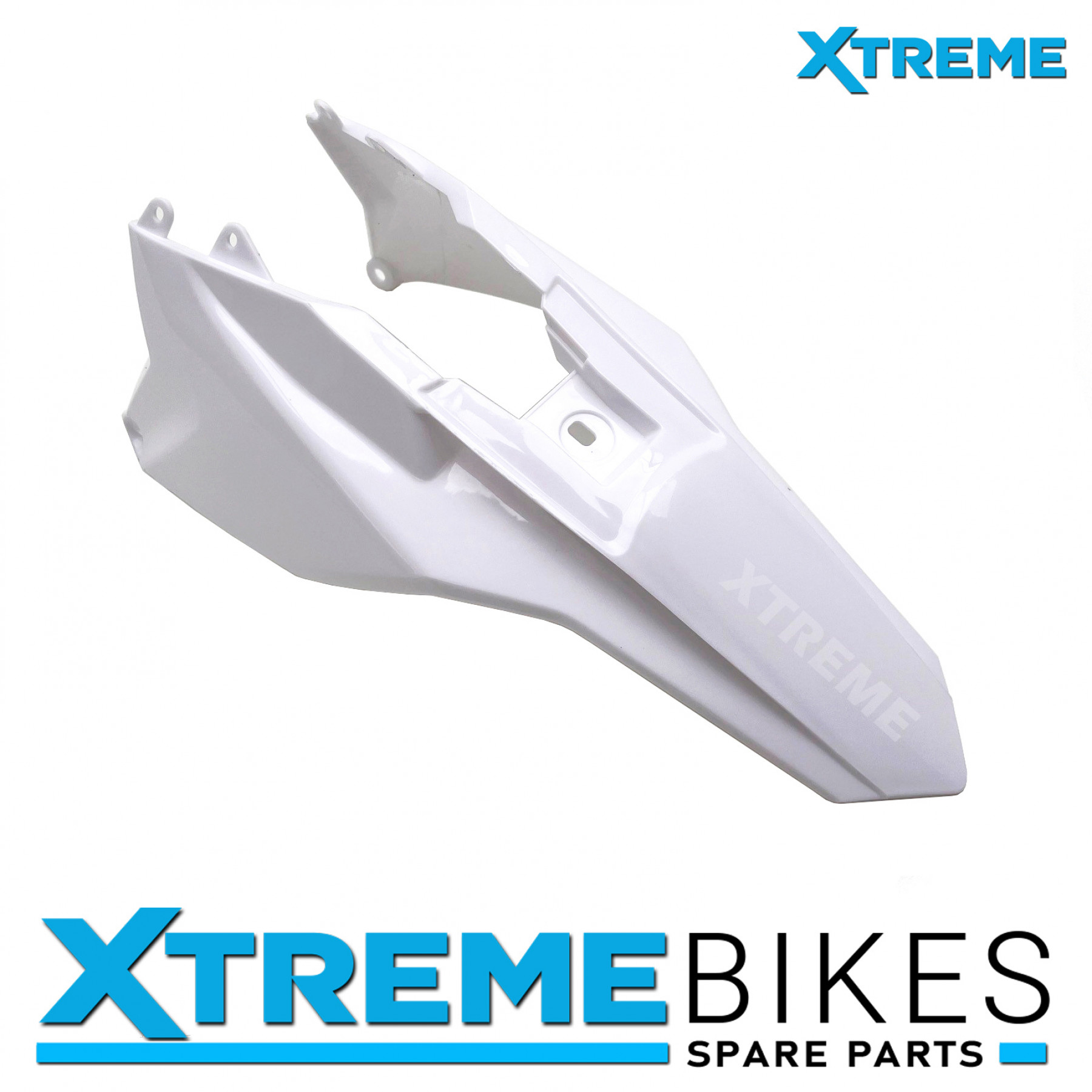 XTM MX60 60CC PETROL DIRT BIKE REPLACEMENT REAR MUDGUARD WHITE PLASTIC
