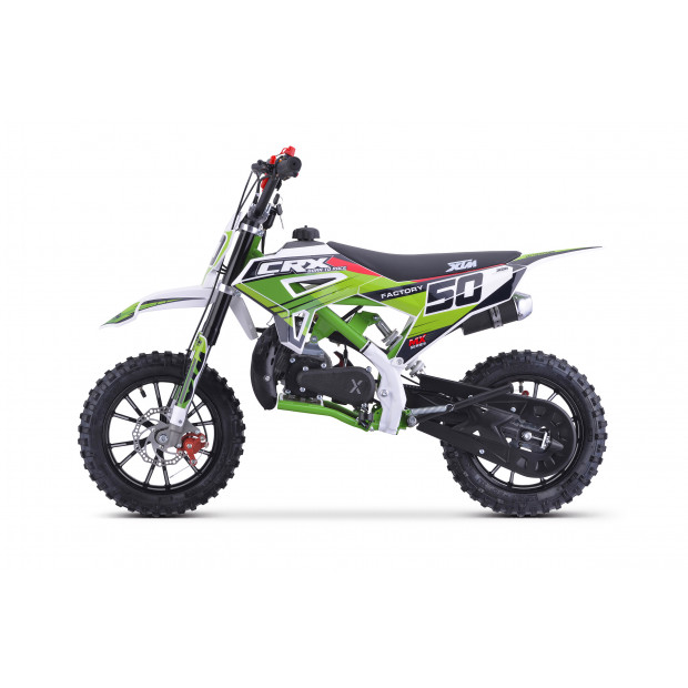 XTM CRX 50CC DIRT BIKE COLOUR-CODED GREEN HYDRAULIC SUSPENSION