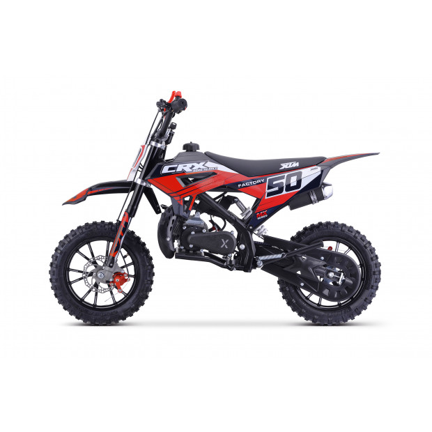 XTM CRX 50CC DIRT BIKE BLACK RED HYDRAULIC SUSPENSION