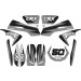 MINI DIRT BIKE XTM CRX 50 STICKER KIT / DECALS / TRANSFERS IN BLACK/ SILVER