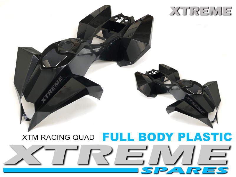 XTM RACING QUAD COMPLETE FULL BODY PLASTIC KIT BLACK