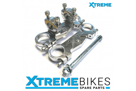 MINI DIRT BIKE COMPLETE FORK YOKES AXLE BOLT HANDLEBAR BRACKET SET
