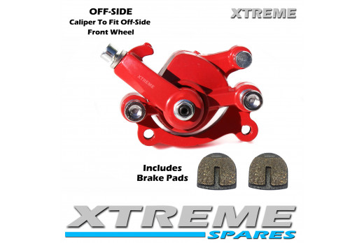 MINI MONSTER QUAD RED FRONT OFF-SIDE BRAKE CALIPER