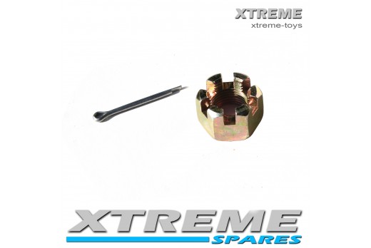 XTM QUAD REAR AXLE CASTLE NUT AND PIN SET 