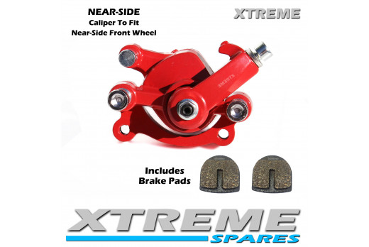 XTM RACING QUAD RED FRONT NEAR-SIDE BRAKE CALIPER 