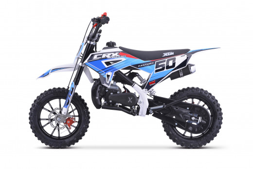 XTM CRX 50CC DIRT BIKE WHITE BLUE HYDRAULIC SUSPENSION