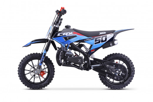 XTM CRX 50CC DIRT BIKE BLACK BLUE HYDRAULIC SUSPENSION