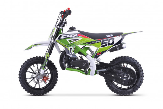 XTM CRX 50CC DIRT BIKE COLOUR-CODED GREEN HYDRAULIC SUSPENSION