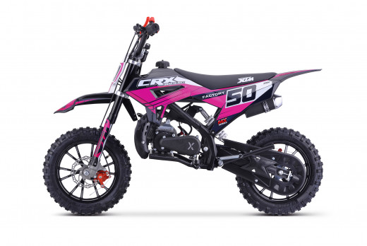 XTM CRX 50CC DIRT BIKE BLACK PINK HYDRAULIC SUSPENSION