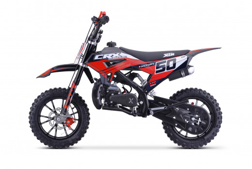 XTM CRX 50CC DIRT BIKE BLACK RED HYDRAULIC SUSPENSION