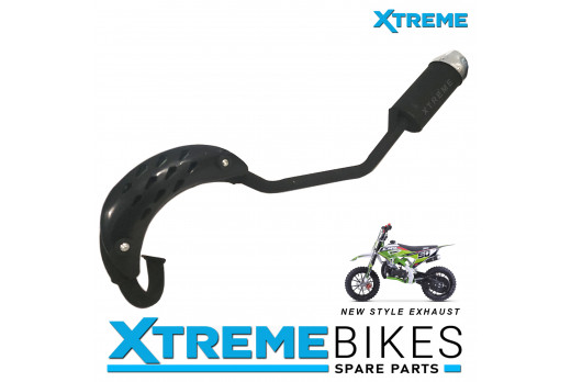 NEW STYLE CRX DIRT BIKE COMPLETE EXHAUST PIPE WITH CHROME MUFFLER 49-50cc