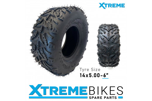 XTM RACING QUAD BIKE TUBELESS TYRE  14 X 5 - 6