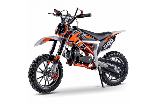 XTM PRO-RIDER 50cc DIRT BIKE COLOUR-CODED WHITE ORANGE