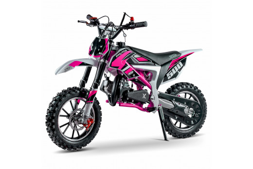 XTM PRO-RIDER 50cc DIRT BIKE COLOUR-CODED WHITE PINK