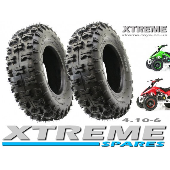 2 x MINI QUAD BIKE TYRE / MONSTER ATV / GO KART 4.10 - 6