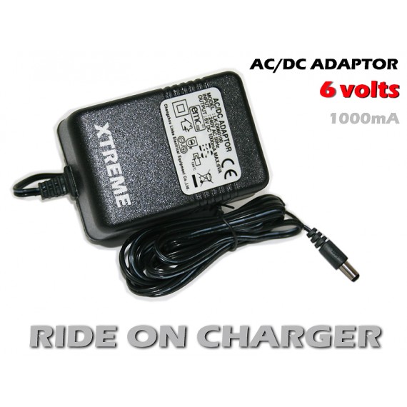 REPLACEMENT 6V 1000mA RIDE ON AC CHARGER POWER SUPPLY 1 PIN CONNECTOR