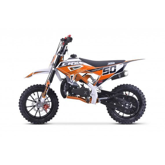 XTM CRX 50CC DIRT BIKE COLOUR-CODED ORANGE HYDRAULIC SUSPENSION