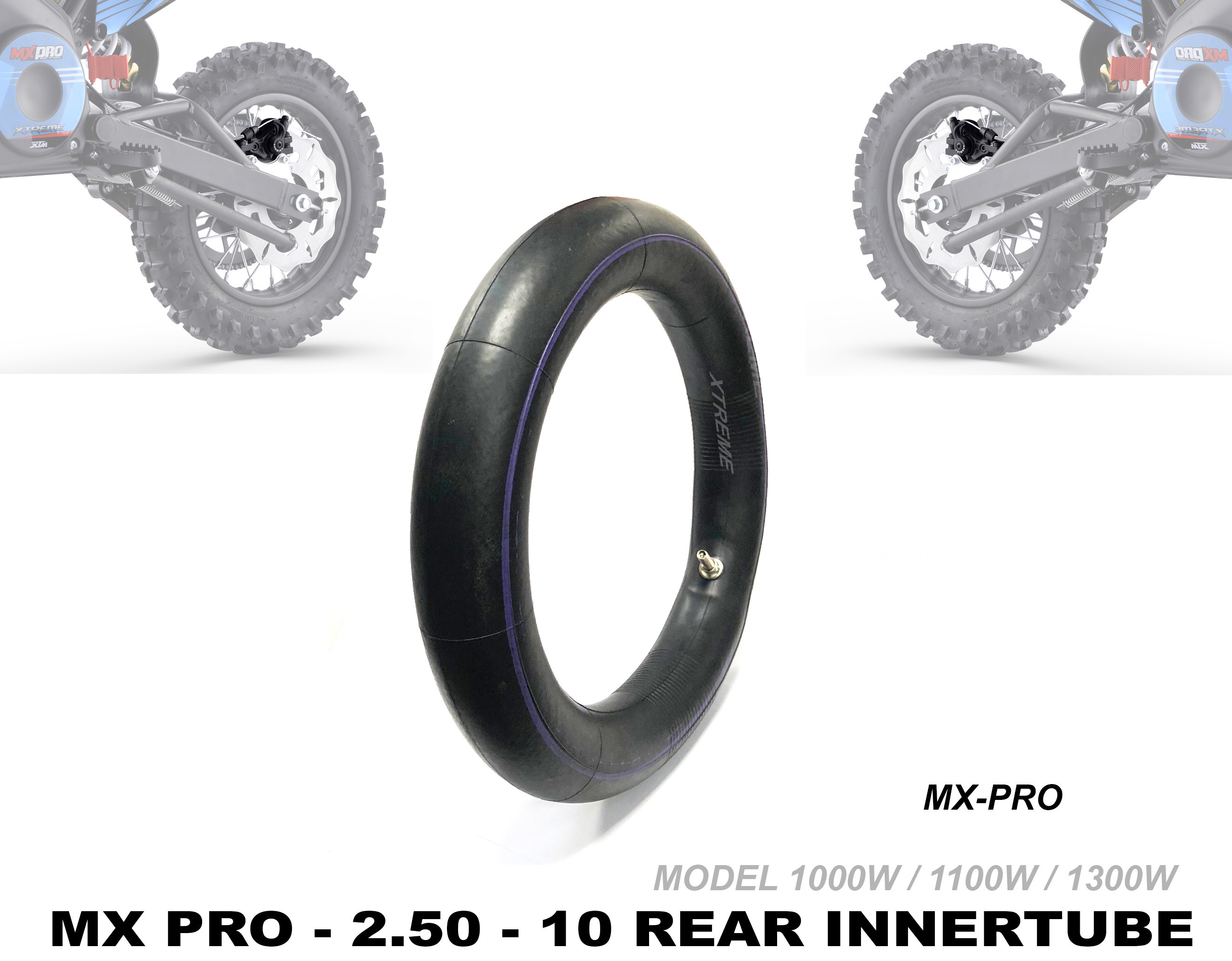 XTREME ELECTRIC XTM MX-PRO 36V REPLACEMENT REAR INNER TUBE 80/100-10 