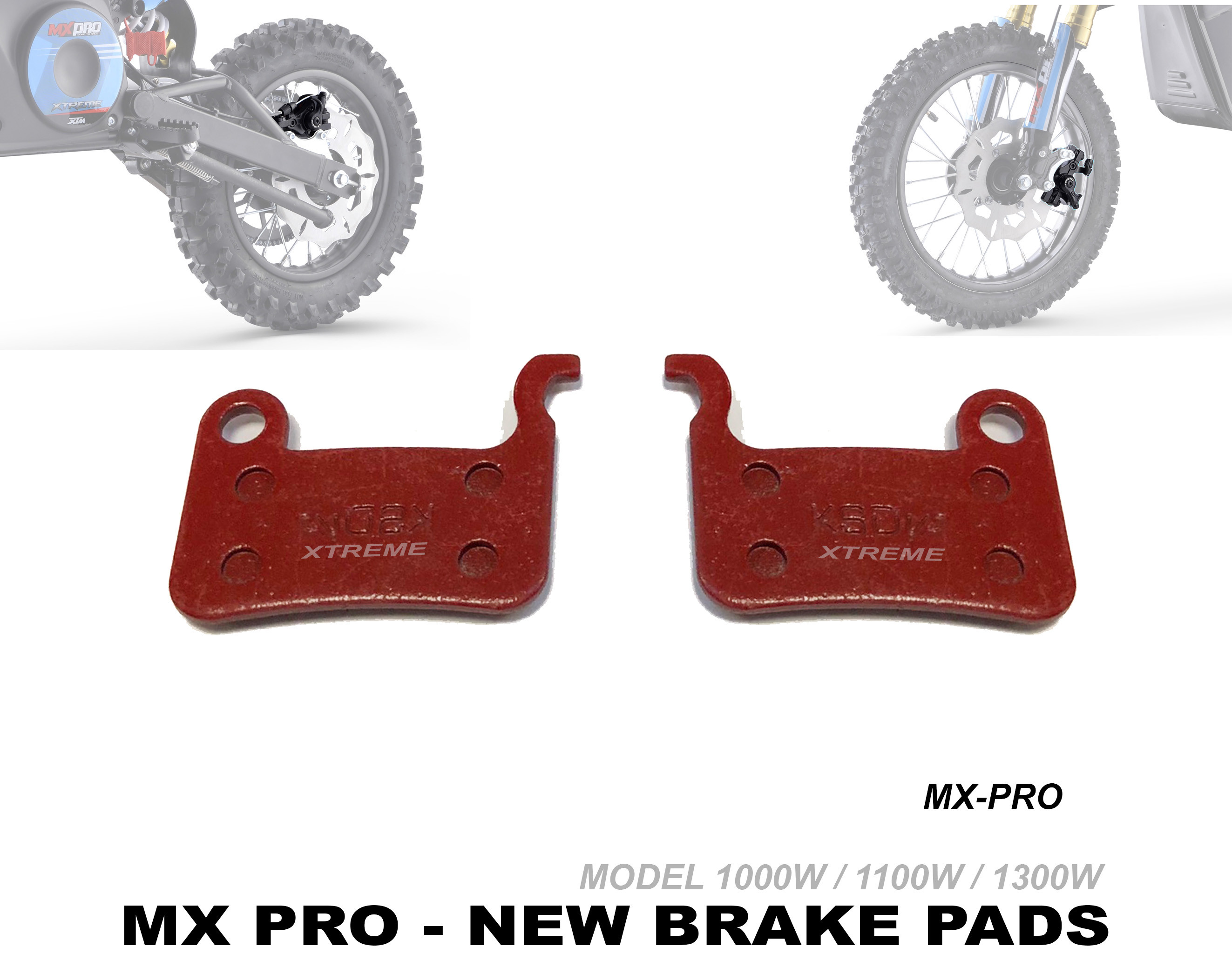 XTREME ELECTRIC XTM MX-PRO 36V REPLACEMENT FRONT AND REAR BRAKE PADS
