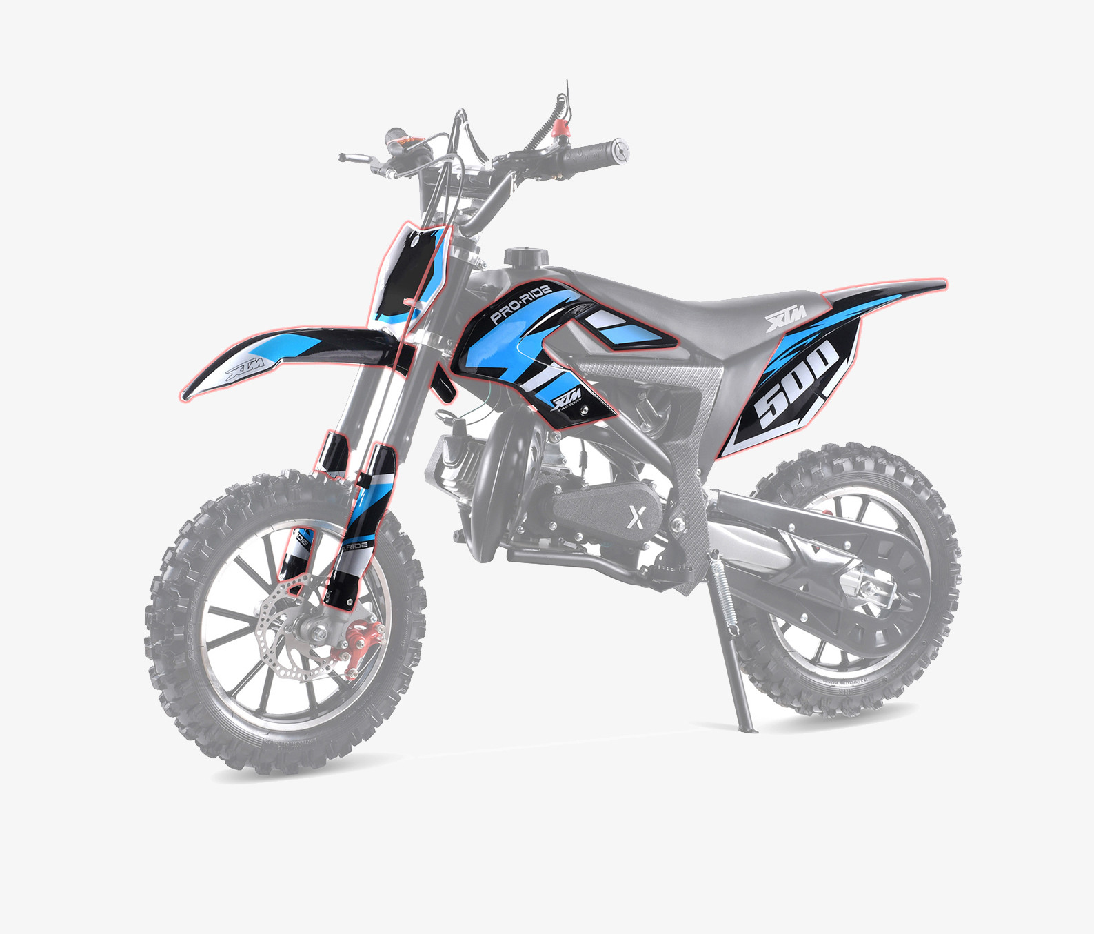 XTREME PRO-RIDER DIRT BIKE COMPLETE BLACK PLASTICS KIT