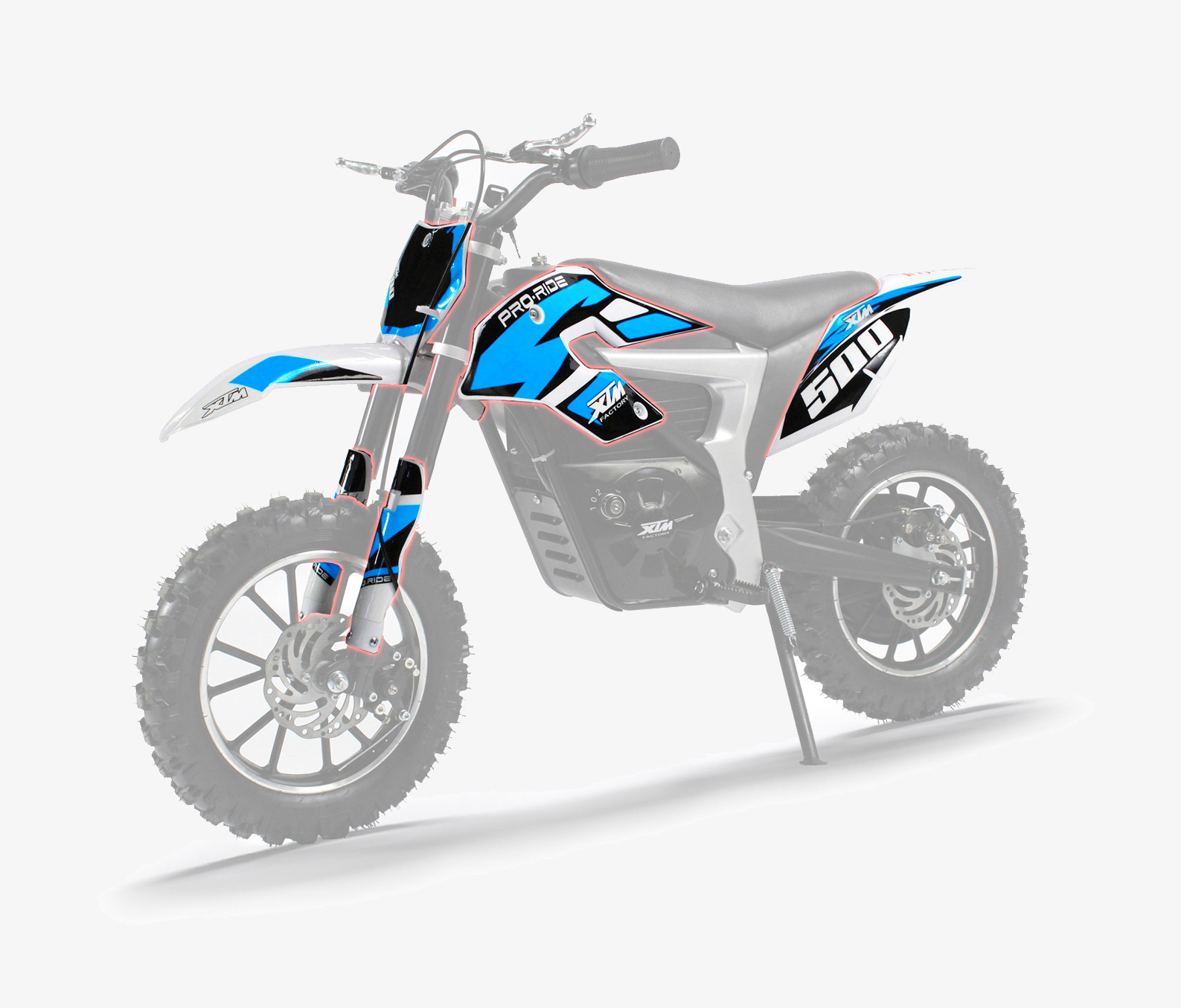 XTREME PRO-RIDER DIRT BIKE COMPLETE WHITE PLASTICS KIT