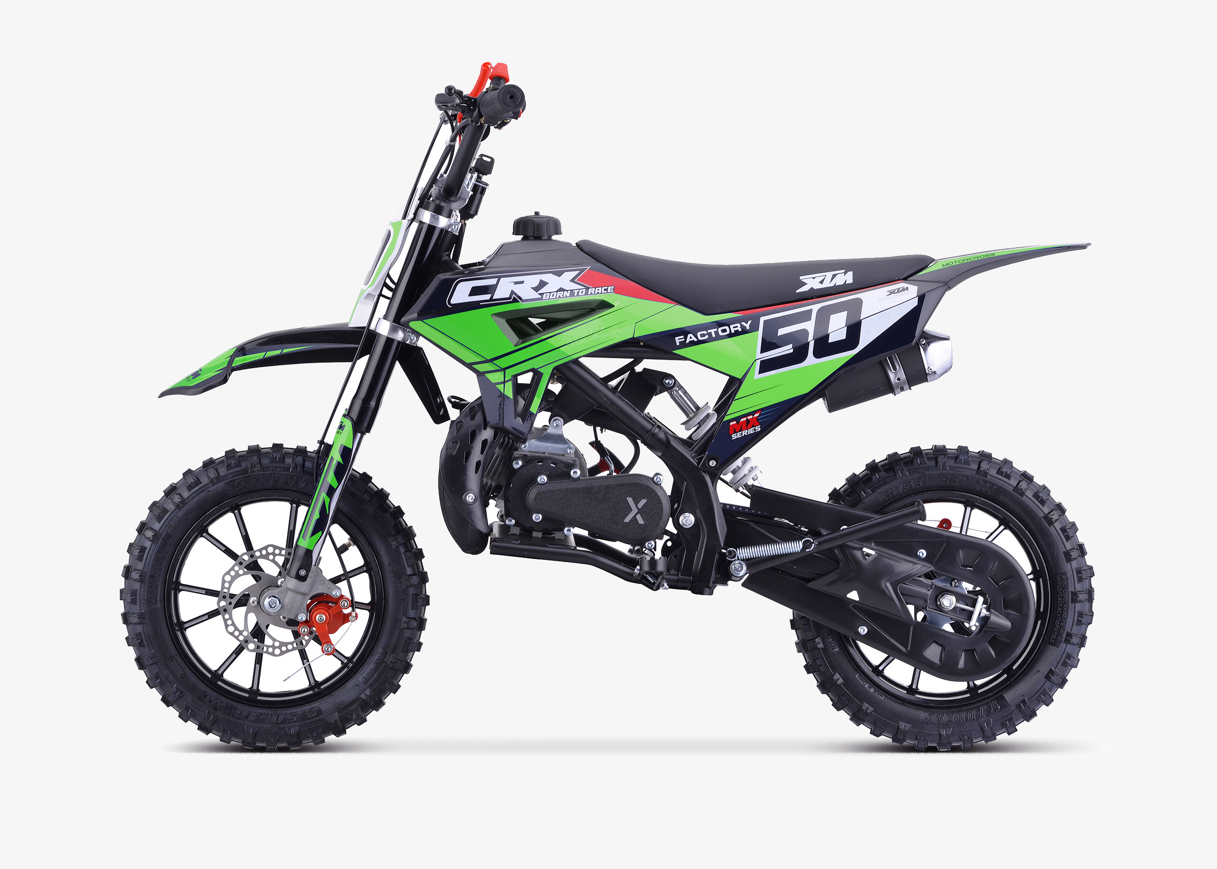 XTM CRX 50CC DIRT BIKE BLACK GREEN