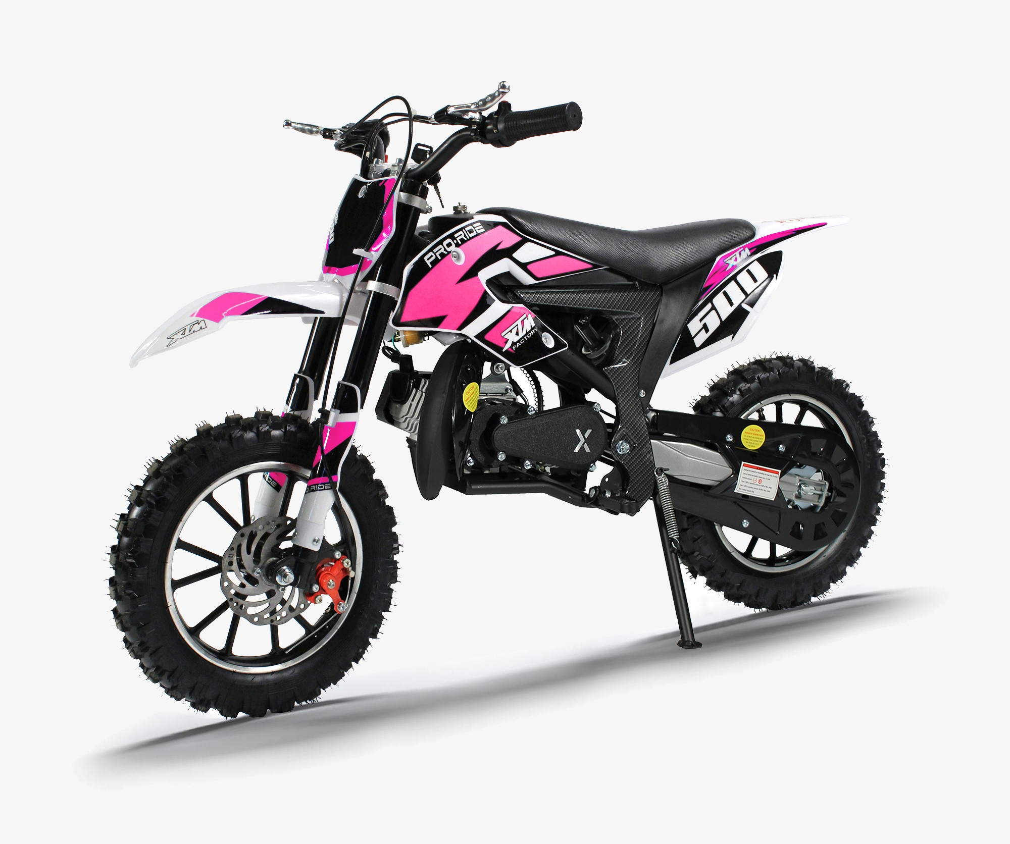 XTM PRO-RIDER 50cc DIRT BIKE COLOUR-CODED WHITE PINK