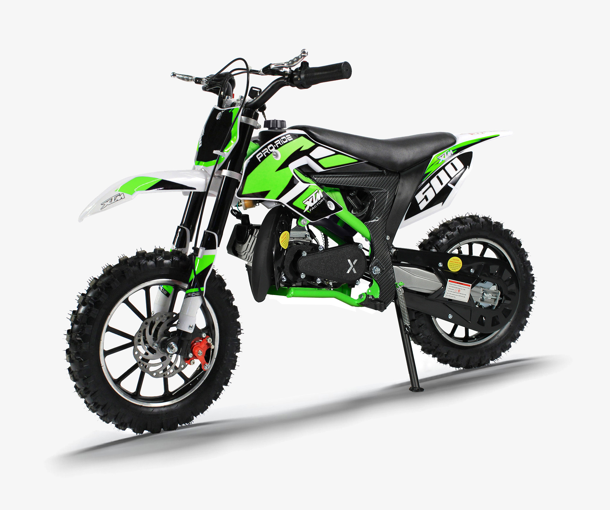 XTM PRO-RIDER 50cc DIRT BIKE COLOUR-CODED WHITE GREEN