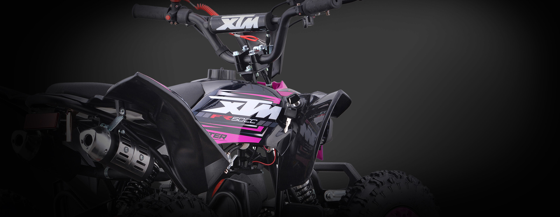 XTM MONSTER 50cc PETROL QUAD BIKE PINK