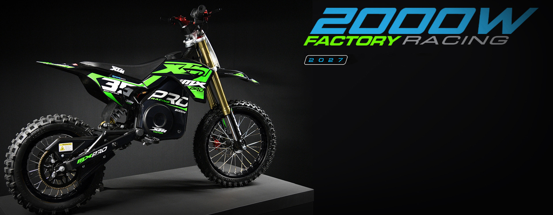 2027 XTM MXPRO 60V 2000W LITHIUM ELECTRIC DIRT BIKE BIG 14/12