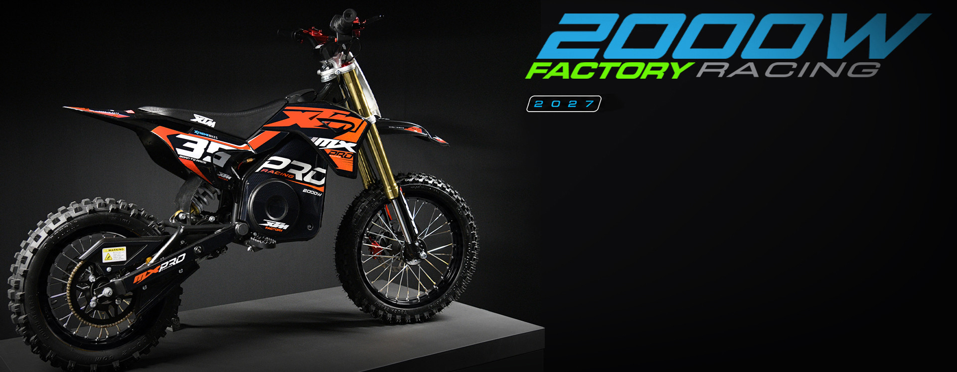 2027 XTM MXPRO 60V 2000W LITHIUM ELECTRIC DIRT BIKE BIG 14/12