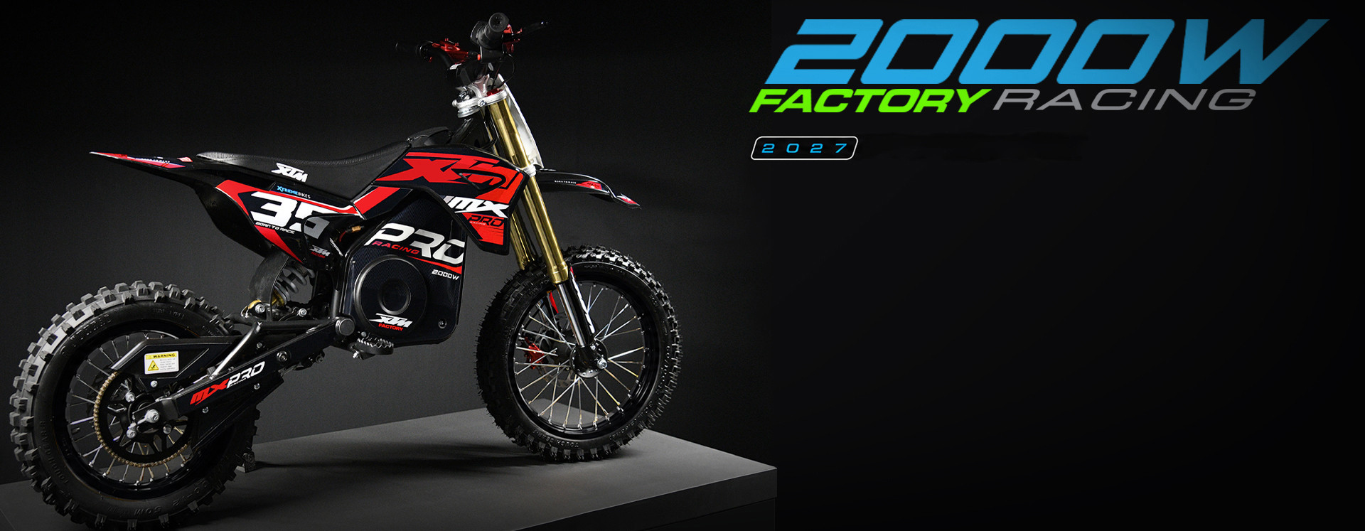 2027 XTM MXPRO 60V 2000W LITHIUM ELECTRIC DIRT BIKE BIG 14/12