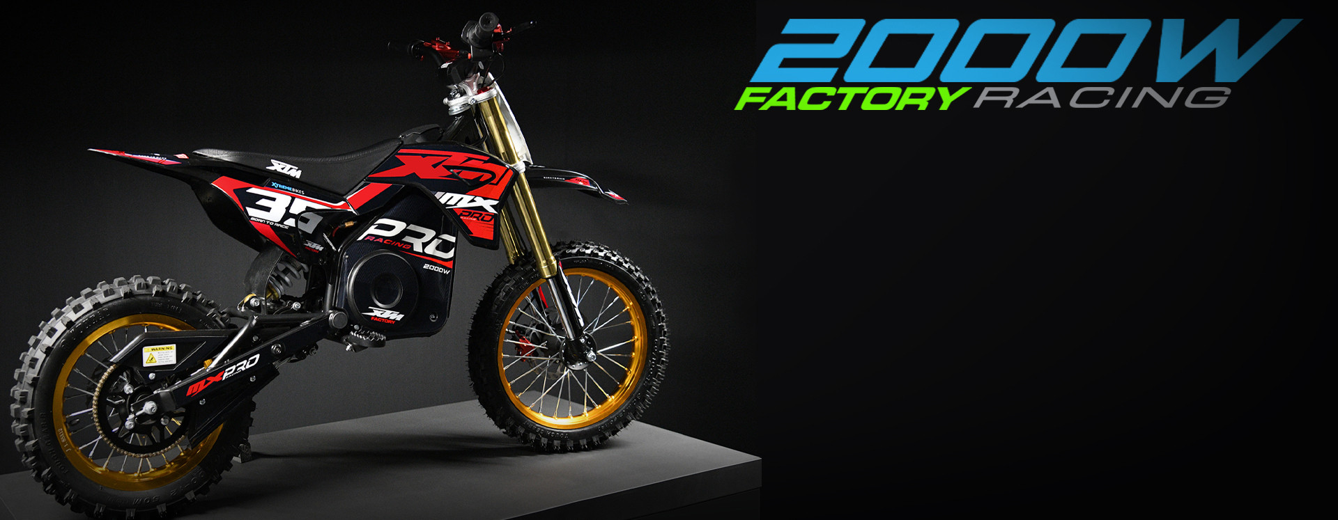 2026 XTM MXPRO 48V 2000W LITHIUM ELECTRIC DIRT BIKE BIG 14/12